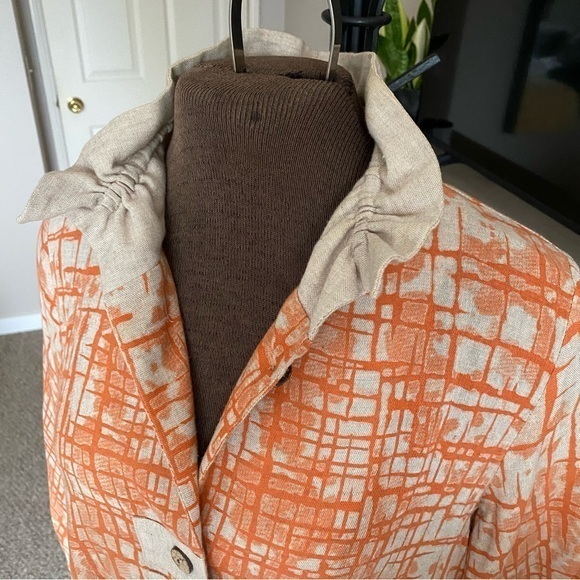 ((( Terra SJ ))) 80% linen apparel fits Sm to M‎ed blazers or top unique design - Picture 3 of 16